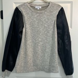 THML Faux Leather Sleeve Top